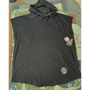 NWT And1 French Terry Hoodie Athletic Sleeveless Black Size 2XL